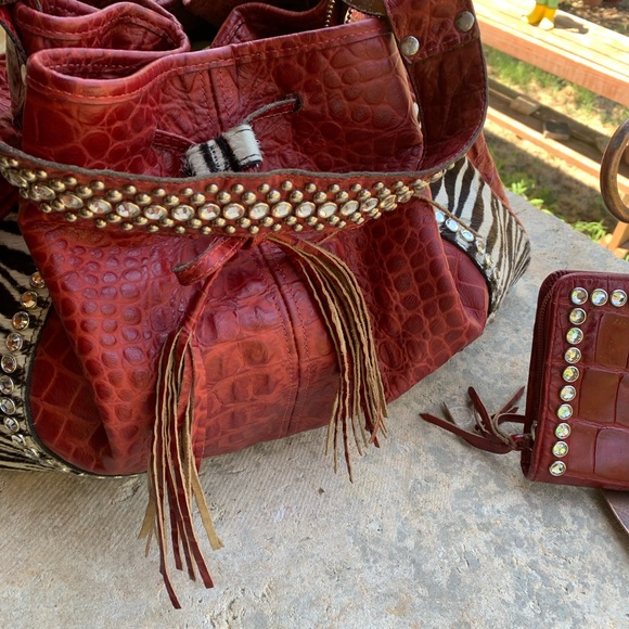 Ravianni Ladies Handbag & Matching Wallet & portfolio - all genuine leather - Picture 4 of 14